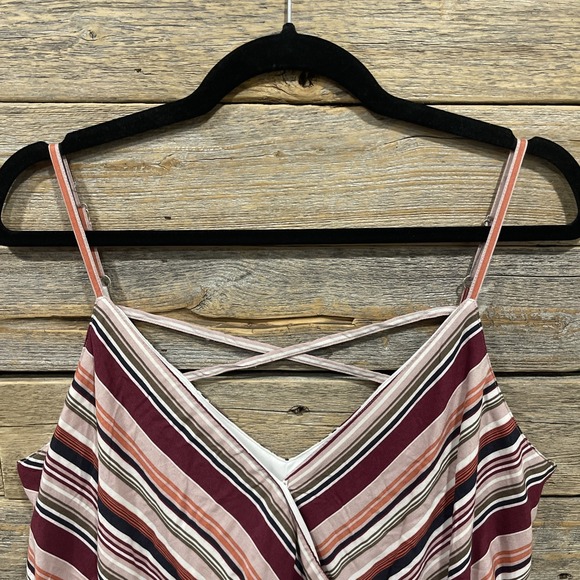 NWT Maurices Women's Multicolored Striped Sleeveless‎ Midi Dress Size L V Neck - Picture 5 of 11